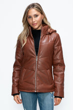 Load image into Gallery viewer, How Dare U Pocketed Zip Up Puffer Jacket with Removable Hood