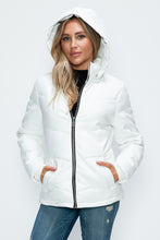 Load image into Gallery viewer, How Dare U Pocketed Zip Up Puffer Jacket with Removable Hood