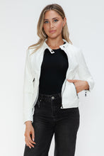 Load image into Gallery viewer, Snobbish Faux Leather Zip Up Drawstring Hooded Jacket