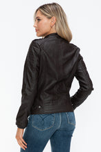 Load image into Gallery viewer, Snobbish PU Leather Biker Jacket with Side Zip Pockets