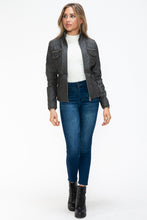 Load image into Gallery viewer, YMI Removable Faux Layered Multi-Pocket Jacket with Fuzzy Hood