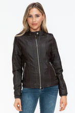 Load image into Gallery viewer, Snobbish PU Leather Biker Jacket with Side Zip Pockets