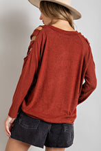 Load image into Gallery viewer, Cutout Round Neck Long Sleeve Top