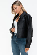 Load image into Gallery viewer, Snobbish Snap Down Long Sleeve PU Leather Jacket