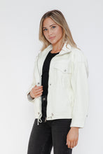 Load image into Gallery viewer, How Dare U Drawstring Hem PU Leather Zip Up Jacket