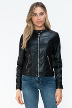 Load image into Gallery viewer, Snobbish PU Leather Zip Up Jacket with Pockets