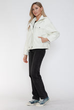 Load image into Gallery viewer, How Dare U Drawstring Hem PU Leather Zip Up Jacket