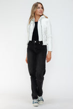 Load image into Gallery viewer, Snobbish Faux Leather Zip Up Drawstring Hooded Jacket