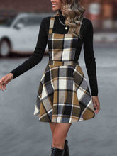 Load image into Gallery viewer, Crisscross Plaid Wide Strap Overall Dress