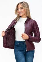 Load image into Gallery viewer, YMI Faux Layered Double-Zipper Jacket with Fuzzy Hood