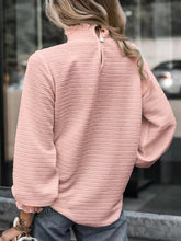 Load image into Gallery viewer, Smocked Frill Mock Neck Long Sleeve Blouse