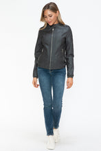 Load image into Gallery viewer, Snobbish PU Leather Biker Jacket with Side Zip Pockets
