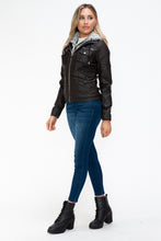 Load image into Gallery viewer, YMI Removable Faux Layered Multi-Pocket Jacket with Fuzzy Hood