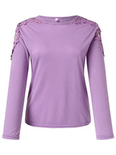 Load image into Gallery viewer, Full Size Cutout Round Neck Long Sleeve T-Shirt