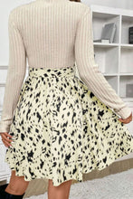 Load image into Gallery viewer, Printed Tie Waist Mock Neck Long Sleeve Dress
