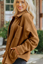 Load image into Gallery viewer, Collared Neck Long Sleeve Fleece Shacket