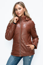 Load image into Gallery viewer, How Dare U Pocketed Zip Up Puffer Jacket with Removable Hood