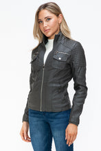 Load image into Gallery viewer, YMI Removable Faux Layered Multi-Pocket Jacket with Fuzzy Hood