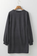 Load image into Gallery viewer, Striped V-Neck Long Sleeve Mini Dress