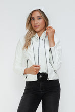 Load image into Gallery viewer, Snobbish Faux Leather Zip Up Drawstring Hooded Jacket