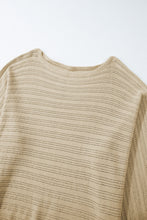 Load image into Gallery viewer, Eyelet Boat Neck Long Sleeve Knit Top