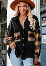 Load image into Gallery viewer, Plaid Button Up Shacket with Chest Pockets