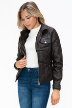 Load image into Gallery viewer, YMI Removable Faux Layered Multi-Pocket Jacket with Fuzzy Hood