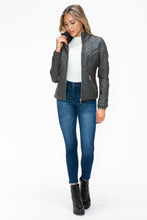 Load image into Gallery viewer, YMI Faux Layered Double-Zipper Jacket with Fuzzy Hood