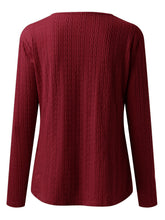 Load image into Gallery viewer, Decorative Button Round Neck Long Sleeve Top