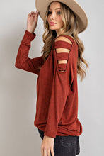 Load image into Gallery viewer, Cutout Round Neck Long Sleeve Top