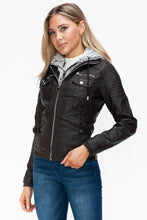 Load image into Gallery viewer, YMI Removable Faux Layered Multi-Pocket Jacket with Fuzzy Hood