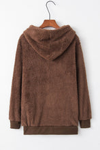 Load image into Gallery viewer, Full Size Quarter-Zip Drawstring Teddy Hoodie