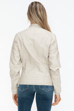 Load image into Gallery viewer, Snobbish Faux Leather Biker Jacket with Side Zip Pockets