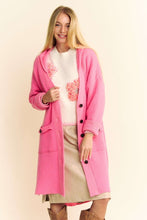 Load image into Gallery viewer, Davi & Dani Side Slit Button Up Hooded Cardigan