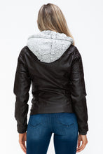 Load image into Gallery viewer, YMI Removable Faux Layered Multi-Pocket Jacket with Fuzzy Hood
