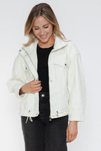 Load image into Gallery viewer, How Dare U Drawstring Hem PU Leather Zip Up Jacket
