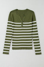 Load image into Gallery viewer, Striped Contrast Long Sleeve Knit Top
