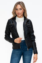 Load image into Gallery viewer, YMI Removable Faux Layered Multi-Pocket Jacket with Fuzzy Hood
