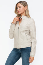 Load image into Gallery viewer, Snobbish PU Leather Biker Jacket with Side Zip Pockets
