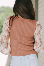 Load image into Gallery viewer, Cable Knit Round Neck Flounce Sleeve Sweater