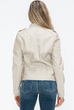 Load image into Gallery viewer, Snobbish PU Leather Biker Jacket with Side Zip Pockets