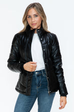 Load image into Gallery viewer, Snobbish Pocketed Zip Up Turtleneck Puffer Jacket