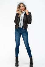 Load image into Gallery viewer, YMI Removable Faux Layered Multi-Pocket Jacket with Fuzzy Hood