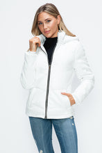 Load image into Gallery viewer, How Dare U Pocketed Zip Up Puffer Jacket with Removable Hood