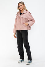 Load image into Gallery viewer, How Dare U Drawstring Hem PU Leather Zip Up Jacket