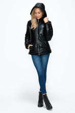 Load image into Gallery viewer, How Dare U Pocketed Zip Up Puffer Jacket with Removable Hood