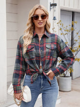 Load image into Gallery viewer, Mandy Plaid Button Up Long Sleeve Shirt