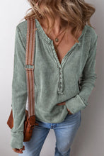 Load image into Gallery viewer, Notched Long Sleeve Top