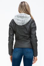 Load image into Gallery viewer, YMI Faux Layered Double-Zipper Jacket with Fuzzy Hood