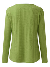 Load image into Gallery viewer, Decorative Button Round Neck Long Sleeve Top